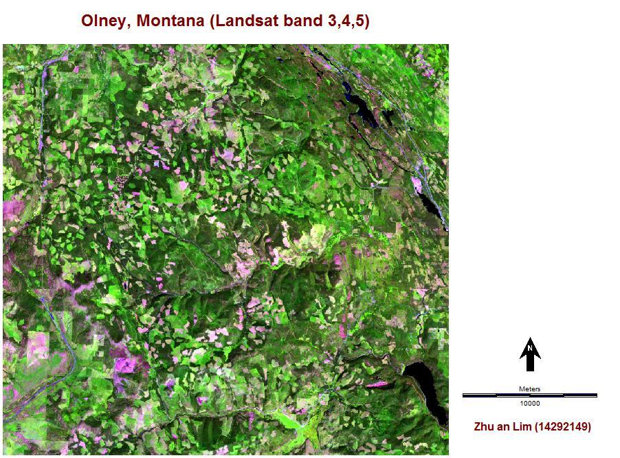 5 Fig. 3. Colour composite of Landsat band 3, 4, and 5. Fig. 3 shows a colour composite of Landsat bands 3, 4, and 5.