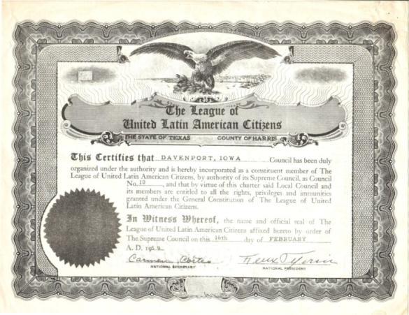 LULAC COUNCIL 10 Chartered on February 16, 1959 LULAC Council