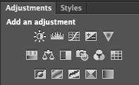 The quickest way to create an adjustment layer is to