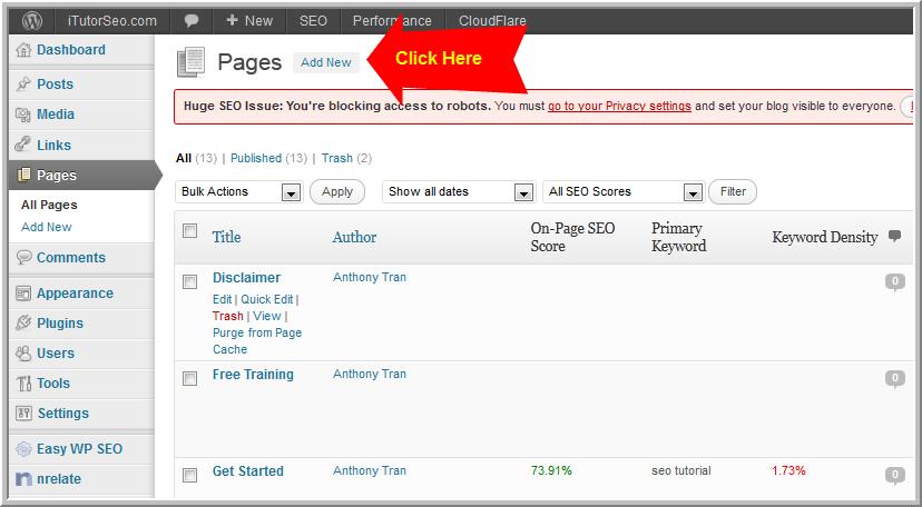 you can simply add content and click publish