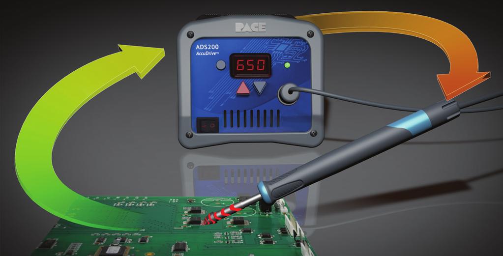 Introducing the ADS200 Production Soldering Station Standard or Optional ISB Tool Stand Instant SetBack (ISB) automatically lowers temperature when iron is in the Stand to extend tip life and save