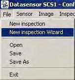 Instruction Manual SCS1 Series 4.3.2. Guided new inspection creation: Wizard The creation of a inspection guided by the Wizard allows even a new user to configure an inspection.
