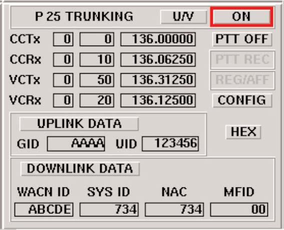 The main differences between implicit and explicit mode can best be seen when the "downlink data" button is selected in the VHF/UHF mode.