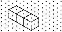 3) Three cubes each with 2 cm edge are placed side by side to form a cuboid.