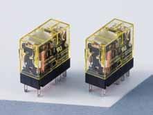 RJ Series Slim Relay Plug-in Terminal (Bifurcated Contacts) High contact reliability with bifurcated contacts (minimum applicable load: V DC, 00µA) The smallest width for 2-pole/bifurcated contacts