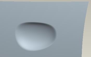 7 In this exercise we will create an indent behind the car door handle. The round shown is not created with Round tool instead boundary blended surface is fine tuned to give the effect of round.