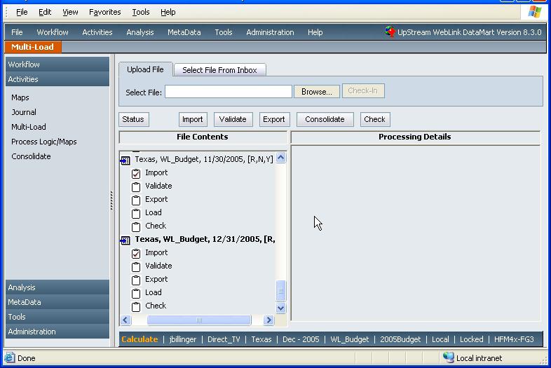 Hyperion FDM Administrator Training Guide For example, selecting Import will bring all twelve