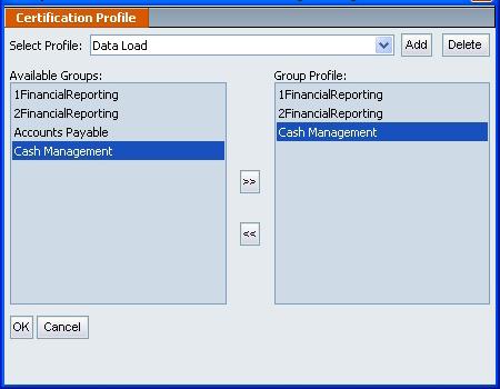 Module 18 Financial Controls To add a profile, click Edit below the Certification (302) or Assessment (404) dropdown menu. The Certification Profile screen will be displayed (Figure 18-11).