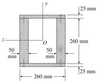 EXAMPLE 1-9 A box beam of wood is constructed of two (0 mm x 50 mm)