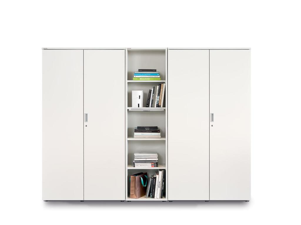 The float_fx cabinet series offers a wide range of cabinet types geared to different requirements: open-fronted cabinets, cabinets with hinged doors, sliding doors, cross-tambour doors and vertical