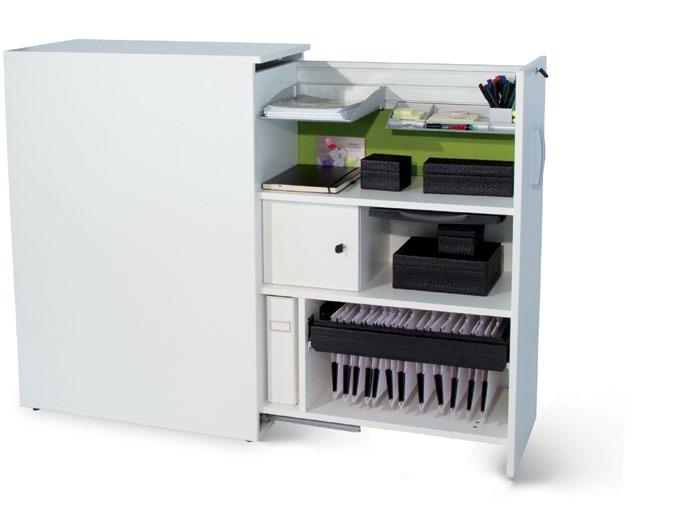 Pull-out cabinet Stacking cabinets with open front Interior