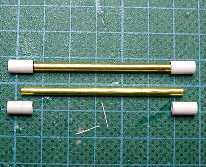 To make the struts brace, cut brass rods and plastic