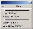 4.4 Visualization To view slices of the spectrum image 1. Select the Slice floating window. Figure 4-23. The slice floating window. 2.
