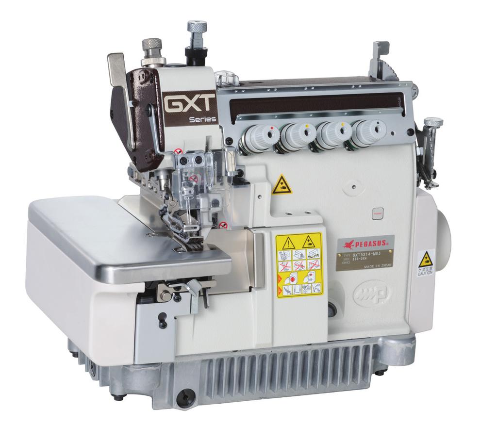 GXT3200 series common specifications DRY-HEAD type,variable top feed, safety stitch machine Stitch length adjustment Push-button Diﬀerential feed ratio adjustment Lever with micro-adjustment Maximum