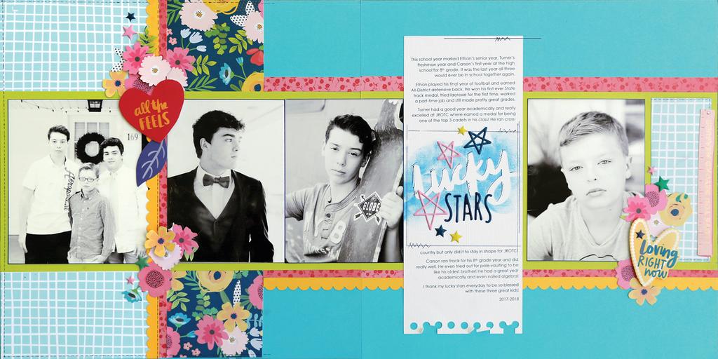 QUARTERLY CRAFT KITS step-by-step instructions + + tips sketch LUCKY STARS (24x12) 1 Select Atlantic cardstock for layout base. Trim a 5.