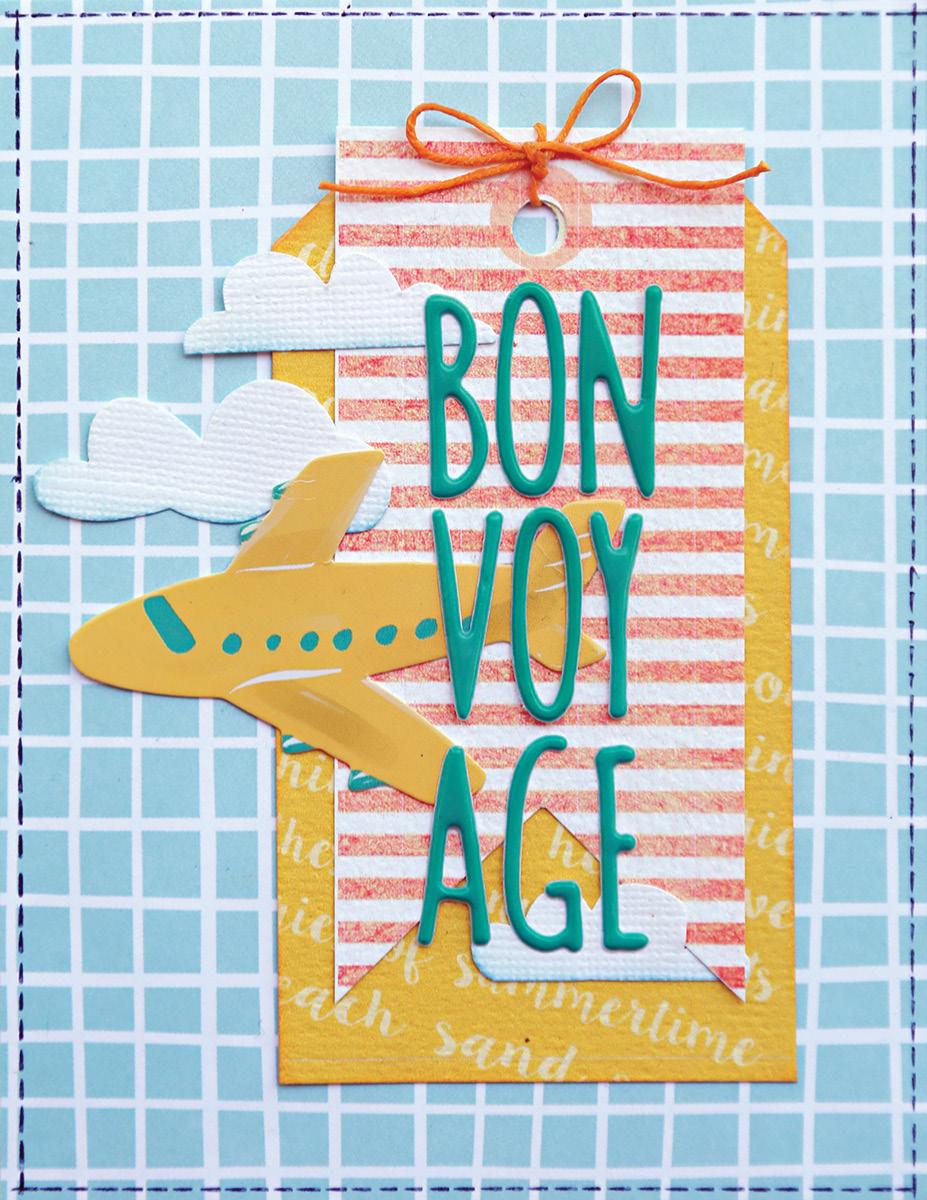QUARTERLY CRAFT KITS step-by-step instructions + tips BON VOYAGE CARD (4.25x5.5) 1 Select an A2 card base with opening to the right. Trim a 4.25 x 5.