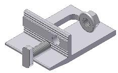 Universal Connector to connect of e.g. rase rail and hanger bolt, pre-assembled incl.