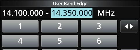Rotate Push Rotate Push Editing a Band Edge You can edit a band edge entered as a default or when entering a new band edge.