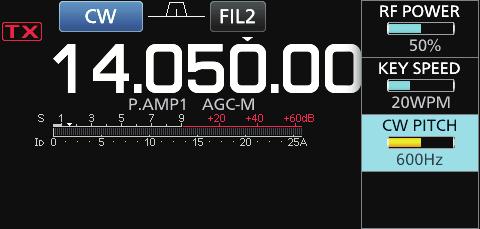 Displayed when Dial Lock is ON. Setting the transmit filter width You can select the transmit filter width for the SSB mode to WIDE (wide), MID (middle) or NAR (narrow).