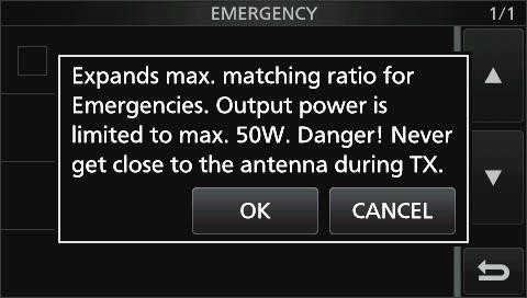 ANTENNA TUNER OPERATION Emergency mode (Tuner) The Emergency mode (Tuner) enables you to use the internal antenna tuner in an emergency situation, but limits the