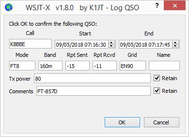 WSJT-X Logging FT8 QSO Will