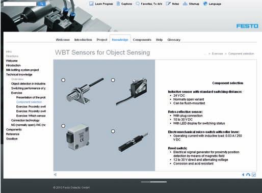 In the first case, trainees can gather some preliminary experience in the field of electropneumatics or fieldbus technology by using so-called Web Based Media, which could be accessible via the