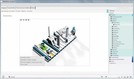 The new Mechatronics Assistant is a syllabus-oriented, structured archive as a software application in which instructors and trainees can easily find the documentation for the classes, at any time.