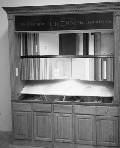 Displays cabinet construction, drawer construction on both lines.