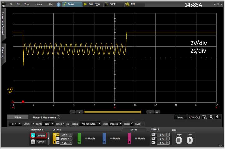 07 Keysight Quickly Generate Power Transients for Testing Automotive Electronics - Application Note Running your new power transient waveform From the ARB operation screen you have the choice of