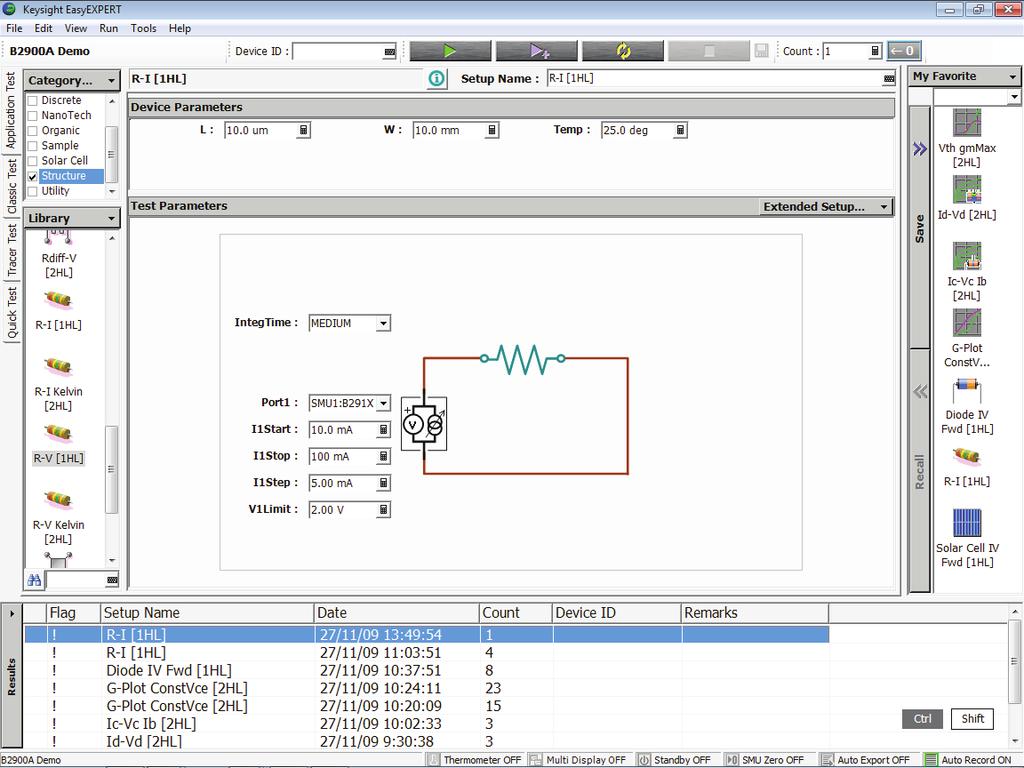 9 Keysight Resistance urements Using the B2900A Series of SMUs - Application Note EasyEXPERT group+ The EasyEXPERT group+ software is the more powerful solution for detailed characterization and