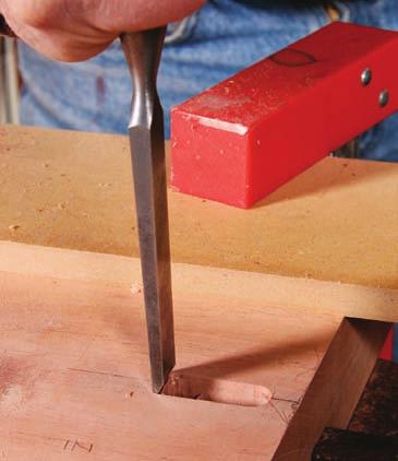 the legs attach to the top. Make a mate. Cut a haunched tenon on the stretcher to fit the mortise.