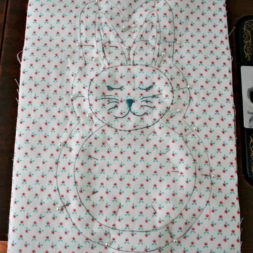 Rag Quilt Bunny Pattern Page 4 Next, you're going to create a quilt sandwich.
