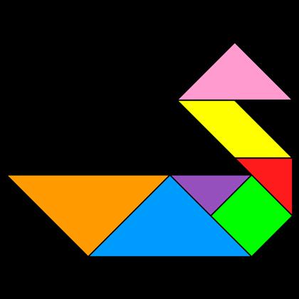 The tangram is made by cutting a square into seven pieces.