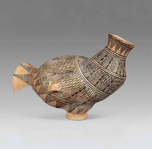 Colored Duck-shaped Pot Origin: Yangshao Culture Height: 23.