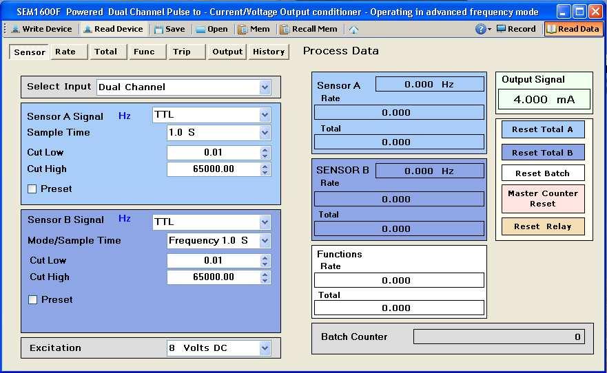dvanced Frequency Configuration Screen Dual Channel dvanced Frequency
