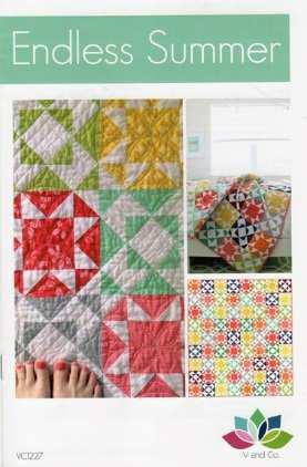New patterns from V & Co. Endless Summer and Sunrise quilt patterns.