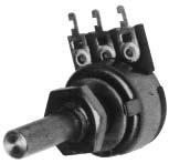 25 Series - Potentiometers Audio & Linear SUB-MINIATURE VOLUME CONTROLS Linear taper, extremely smooth for quiet operation. 1 /2" dia. fits into 1 /4 hole. Shaft 3 /16" dia.