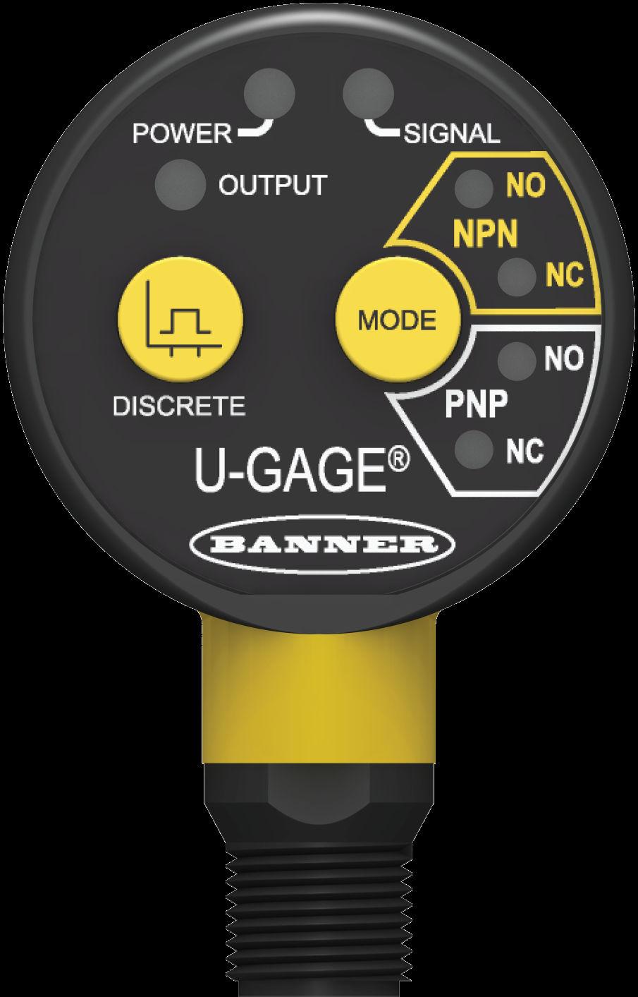 U-GAGE T3UX Series with Discrete Output Overview The U-GAGE T3UX is an easy-to-use ultrasonic sensor with extended range and built-in temperature compensation.