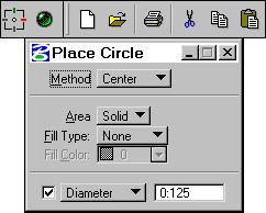 Move the pointer back over the Place Circle tool or the PopSet tool to re-open the Tool Settings window. 9. Overwrite the Diameter field to read :975.