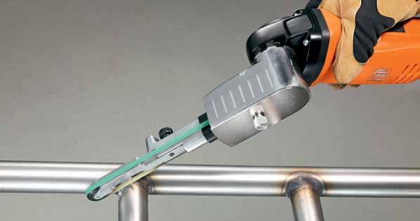 ɱɱ1 BF 10-280 E tool in plastic case ɱ ɱ3 grinding arms (1 each of 3 / 6 mm stepped, 6 mm straight, 20 mm straight) ɱɱ10 grinding belts 3 mm, grit 120 ɱɱ10 grinding belts 6 mm, grit 120 ɱɱ10 grinding