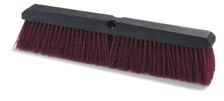 FLOOR SWEEPS Heavy Recommended Use: Outdoors on rough surfaces such as sidewalks and parking lots For wet or dry sweeping Polypropylene (PPY) bristles are stiff and long lasting under harsh