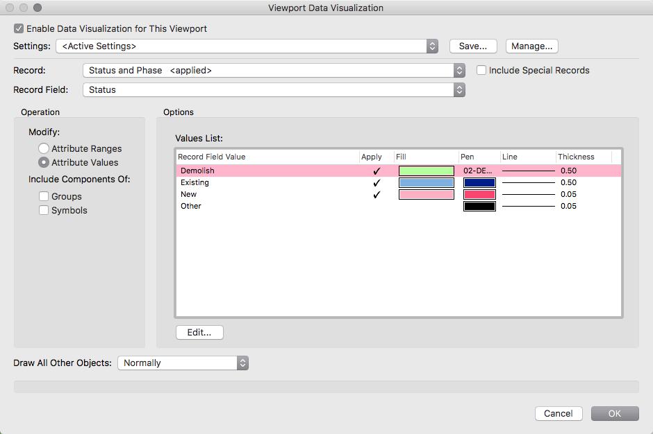 PART TWO - EXERCISE: SET UP A PHASING PLAN(CONT D) FROM THE VIEWPORT DATA VISUALIZATION DIALOG BOX FOLLOW THESE