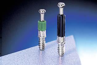 metric thread Chamfer on thread tip Twister dowel lengths Direct fixing thread for System 32 hole lines with a drilling