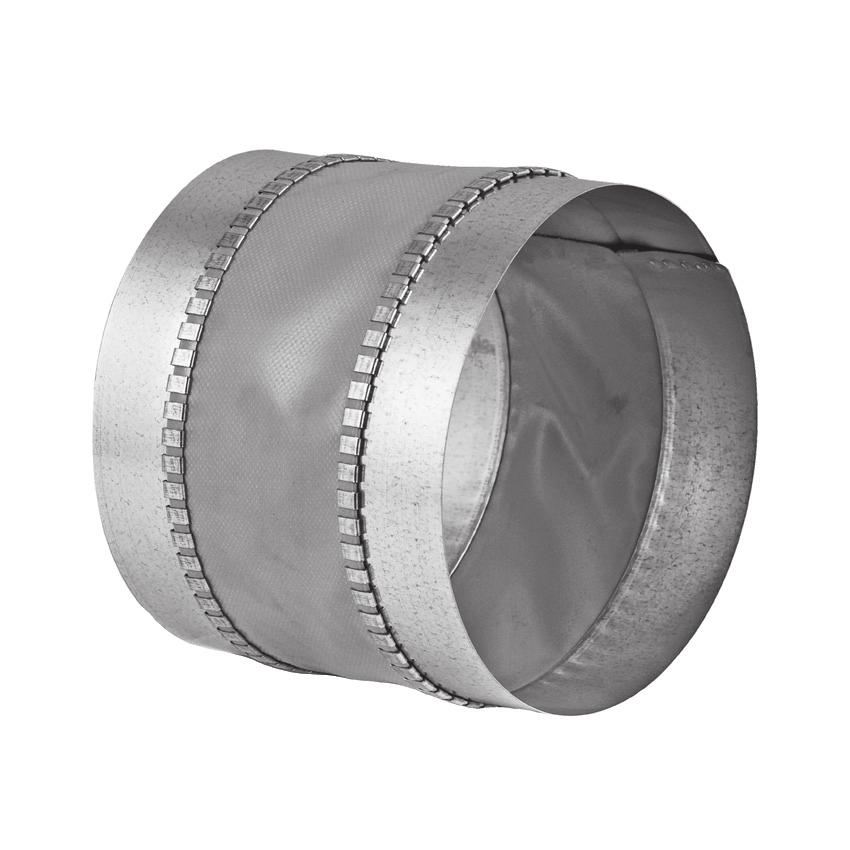 Flexible duct connector for circular ducts without flanges IA IA Flexible duct connector with male ends for joining two spiral or plain round ducts.