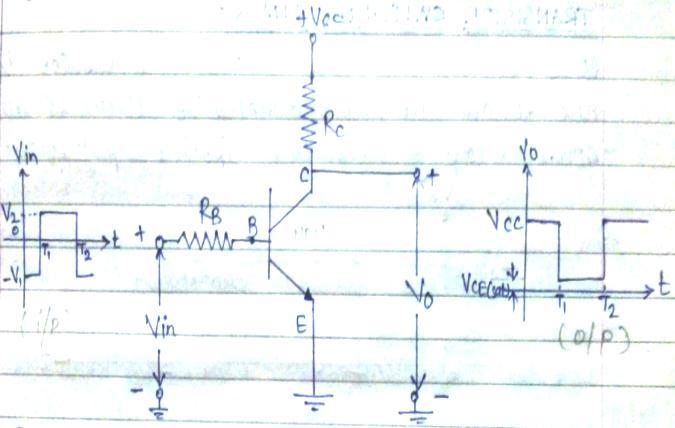 c) Draw trasistor as switch.