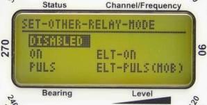5.1 Configuration of Relay-contact: RELAY Menu SETUP OTHER RELAY The bearing system RT-300 is equipped with a relay-contact, which is closing if a distress signal is detected.