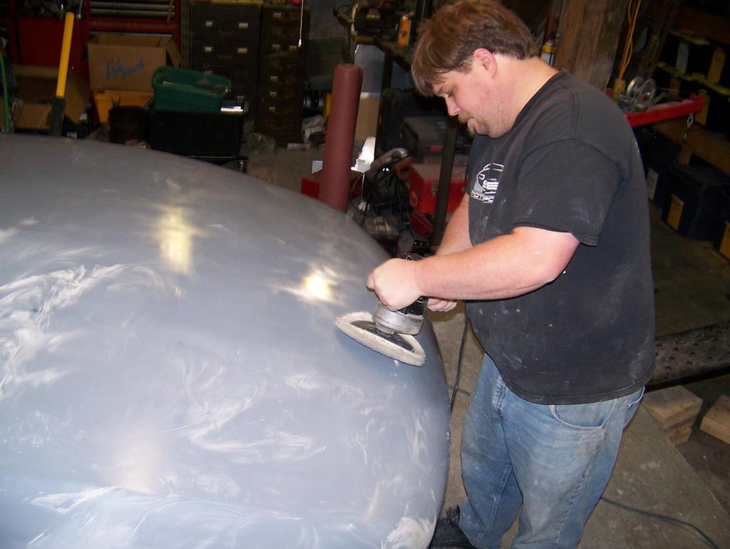 Now its time to wax. And wax. And wax. Four coats of industrial-strength mold release wax are applied.