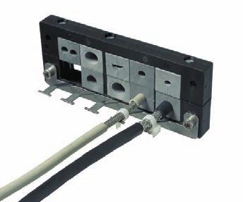 Cabtite Cable entry frames Cable clamping rail Cabtite KEL-EMV Feeds through prefabricated cables without interrupting the shielding Advantages: Direct, simple and quick contact with the enclosure