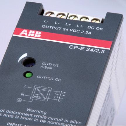 CP-E range Benefits and advantages Characteristics Output voltages 5 V, 12 V, 24 V, 48 V DC Adjustable output voltages Benefits Signalling output/contact Output currents 0.625 A / 0.75 A / 1.25 A / 2.