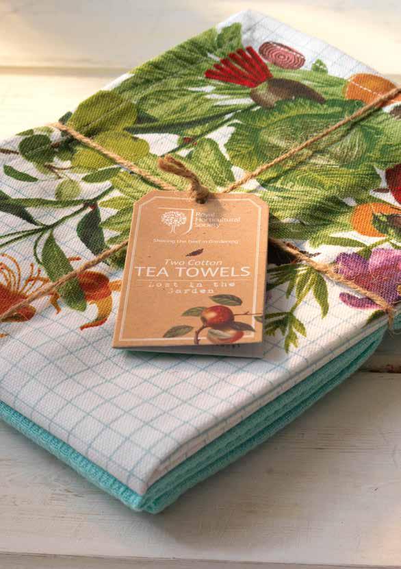 RHS Cotton Tea Towels Printed design Label